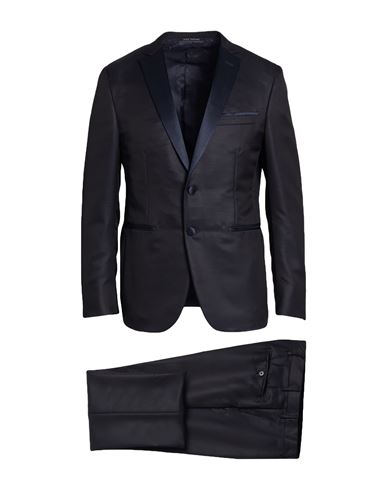Ravazzolo Man Suit Midnight Blue Size 40 Wool, Silk In Black