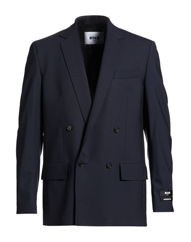 Msgm Handsome Man Blazer Midnight Blue Size 38 Virgin Wool, Elastane