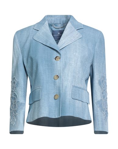 Ermanno Scervino Woman Blazer Slate Blue Size 8 Viscose, Polyester