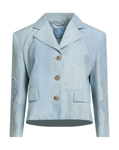 Ermanno Scervino Woman Blazer Sky Blue Size 8 Viscose, Polyester
