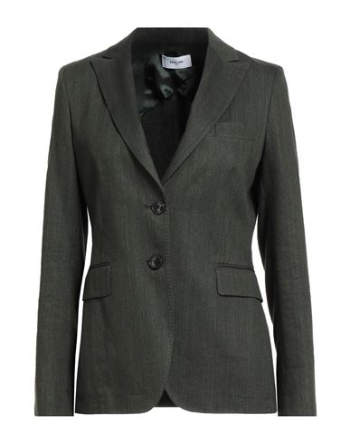 Saulina Milano Woman Blazer Dark Green Size 10 Linen, Cotton