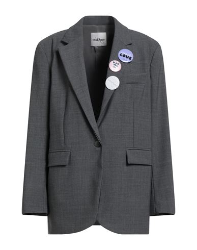 Ottod'ame Woman Blazer Grey Size 10 Polyester, Virgin Wool, Elastane In Gray