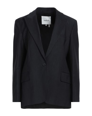 Ba&sh Ba & Sh Woman Blazer Midnight Blue Size 3 Polyester, Wool, Elastane In Black