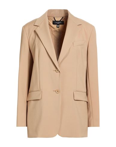 Weekend Max Mara Woman Blazer Sand Size 12 Virgin Wool In Brown