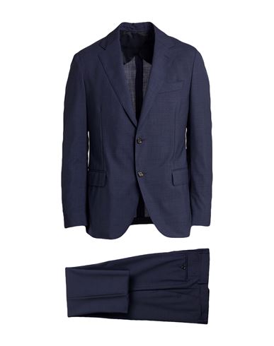 Lardini Man Suit Midnight Blue Size 46 Virgin Wool