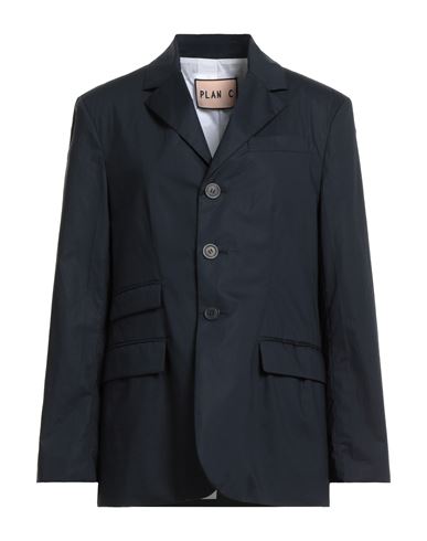 Plan C Woman Blazer Midnight Blue Size 8 Cotton