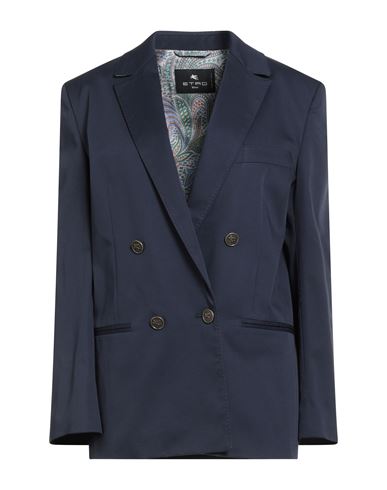 Etro Woman Blazer Midnight Blue Size 6 Cotton, Elastane