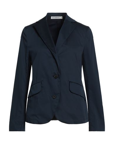 Lis Lareida Woman Blazer Navy Size 12 Cotton, Elastane In Blue