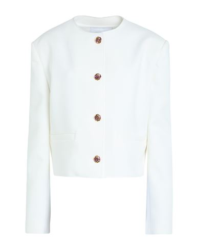 Msgm Woman Jacket White Size 4 Polyester, Viscose, Elastane