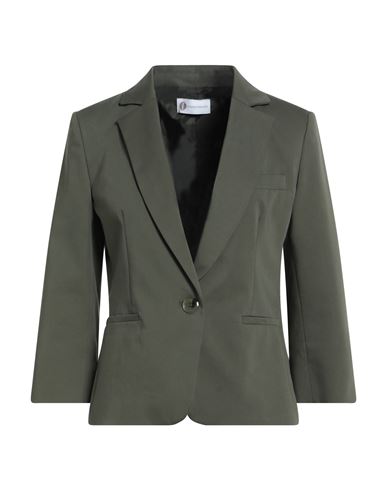 Diana Gallesi Woman Blazer Military Green Size 10 Cotton, Polyester, Elastane
