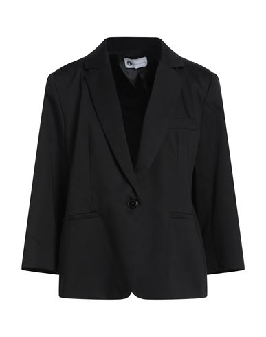 Diana Gallesi Woman Blazer Black Size 14 Cotton, Polyester, Elastane