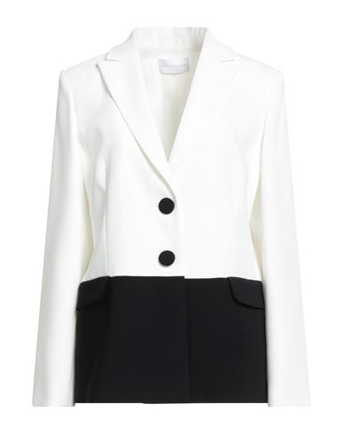 Diana Gallesi Woman Blazer White Size 10 Elastomultiester, Polyester