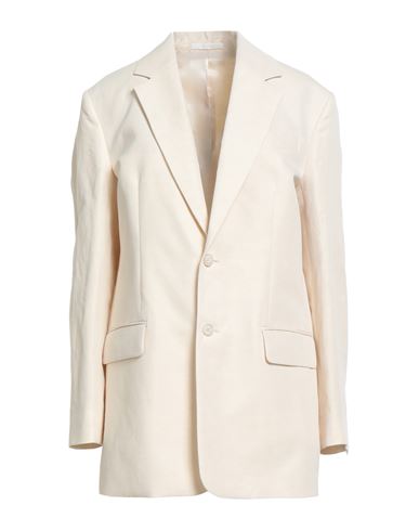 Filippa K Woman Blazer Ivory Size 12 Linen, Organic Cotton In White