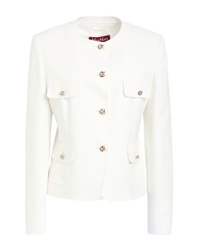 Max Mara Studio Woman Jacket White Size 4 Triacetate, Polyester