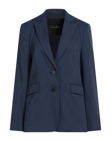 John Richmond Woman Blazer Navy Size 12 Polyester, Viscose, Elastane In Blue