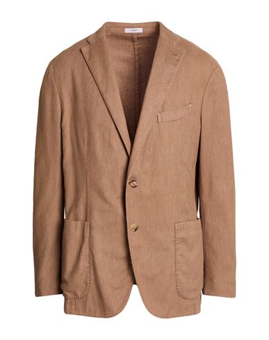 Boglioli Man Blazer Light Brown Size 40 Cotton, Linen, Polyester, Elastane