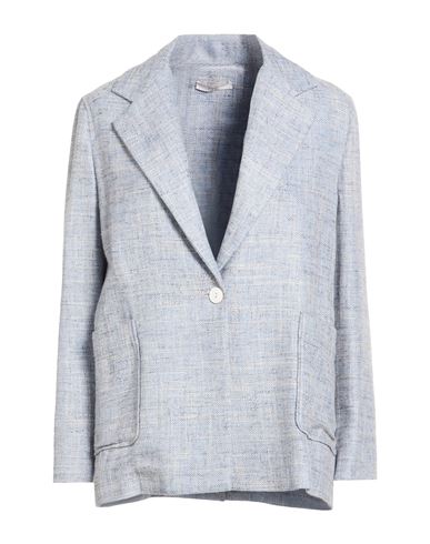 Fedeli Woman Blazer Sky Blue Size 8 Viscose, Virgin Wool, Linen