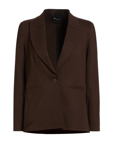 Soko Ni Inai Woman Blazer Chocolate Brown Size Xl Viscose, Polyamide, Elastane