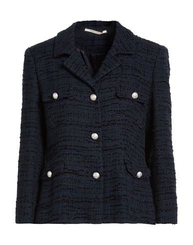 Tagliatore 02-05 Woman Jacket Navy Size 12 Cotton, Polyamide, Viscose In Blue