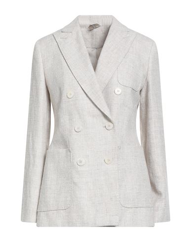 Max Mara Woman Blazer Sand Size 6 Linen, Virgin Wool, Polyamide, Silk