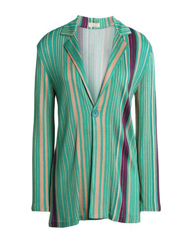 Siyu Woman Blazer Green Size 6 Viscose, Elastane In Multi