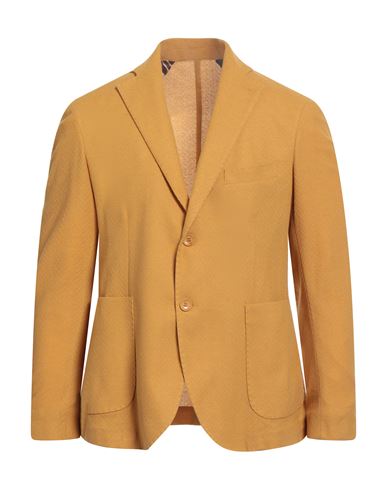 En Avance Man Blazer Marigold Size 44 Cotton, Polyester In Yellow
