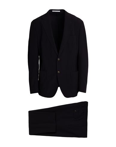 Eleventy Platinum Man Suit Midnight Blue Size 46 Virgin Wool In Black