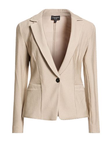 Emporio Armani Icon Woman Blazer Sand Size 8 Viscose, Polyamide, Elastane In Neutral