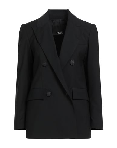 Hevo Hevò Woman Blazer Black Size 4 Polyester, Viscose, Elastic Fibres