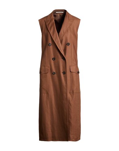 Tagliatore 02-05 Woman Overcoat & Trench Coat Brown Size 6 Linen