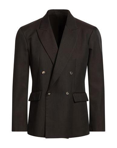 Second / Layer Man Blazer Dark Brown Size 42 Polyester, Wool In Black