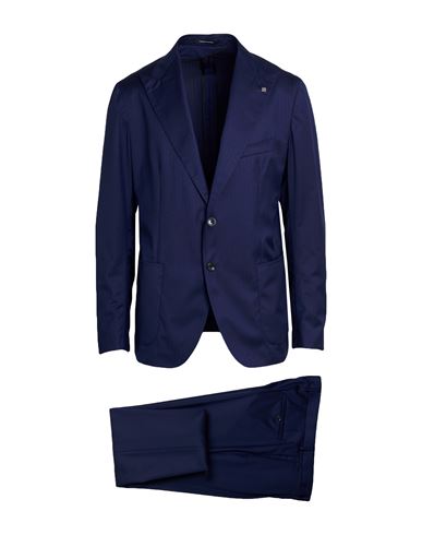 Tagliatore Man Suit Navy Size 44 Super 130s Wool In Blue