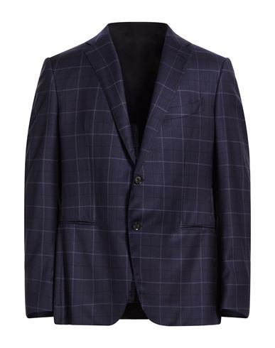 Caruso Man Blazer Midnight Blue Size 50 Wool
