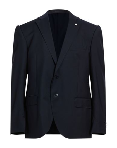 Luigi Bianchi Mantova Man Blazer Midnight Blue Size 48 Virgin Wool