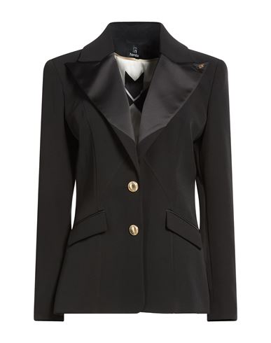 Hanita Woman Blazer Black Size 12 Polyester, Elastane