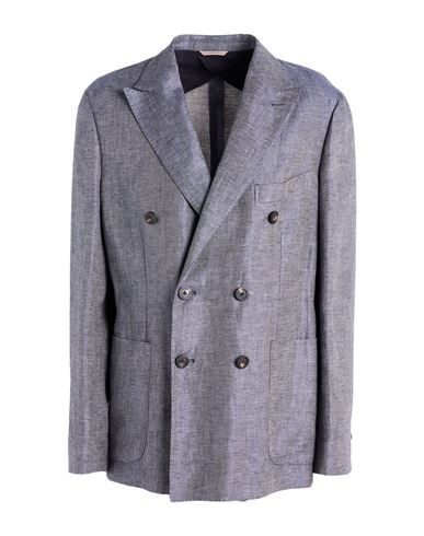 Peserico Man Blazer Midnight Blue Size 38 Linen