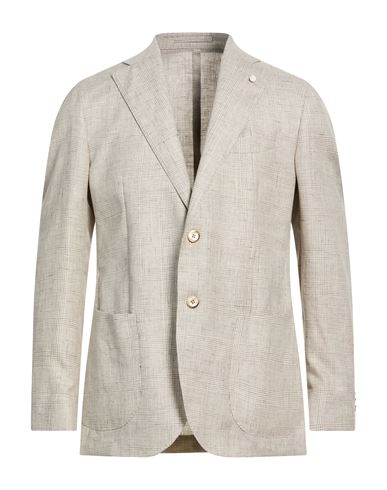 Luigi Bianchi Mantova Man Blazer Light Grey Size 42 Virgin Wool, Linen In Gray