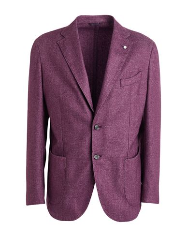 L.b.m 1911 L. B.m. 1911 Man Blazer Plum Size 48 Wool, Polyester In Pink
