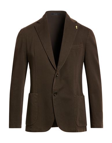 Guarinucci Man Blazer Dark Brown Size 42 Cotton
