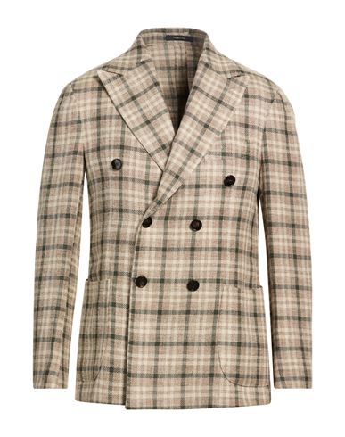 Guarinucci Man Blazer Light Brown Size 44 Linen, Silk, Cotton