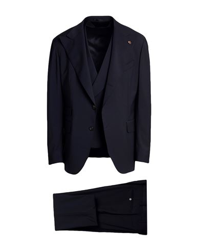 Gabriele Pasini Man Suit Navy Size 44 Polyester, Wool, Elastane In Multi