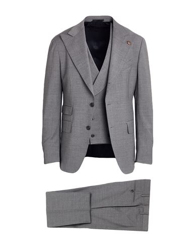 Gabriele Pasini Man Suit Grey Size 40 Polyester, Wool, Elastane In Animal Print