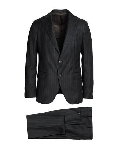 Gabriele Pasini Man Suit Charcoal Size 44 Wool In Black