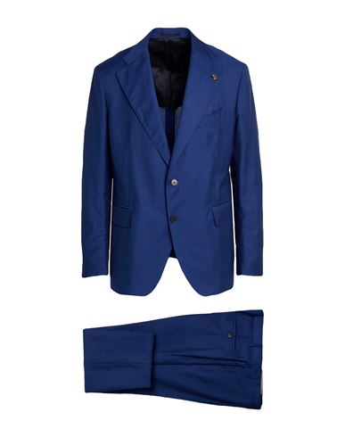 Gabriele Pasini Man Suit Blue Size 44 Wool, Linen