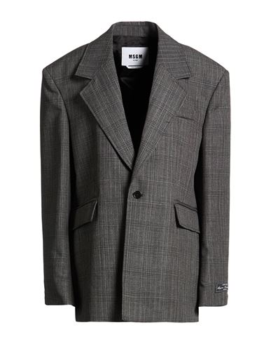 Msgm Woman Blazer Grey Size 8 Virgin Wool In Gray
