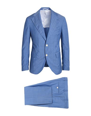 Gabriele Pasini Man Suit Azure Size 38 Wool In Blue