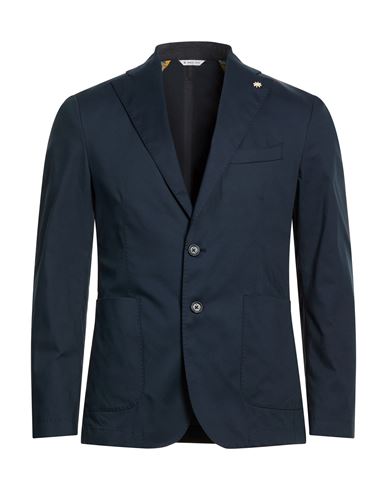 Manuel Ritz Man Blazer Navy Size 36 Cotton, Polyamide, Elastane In Blue
