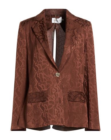Simona Corsellini Woman Blazer Brown Size 10 Viscose