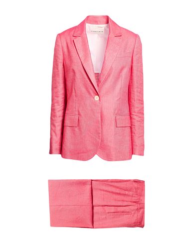 Kartika Woman Suit Coral Size 6 Linen, Viscose, Polyester In Red