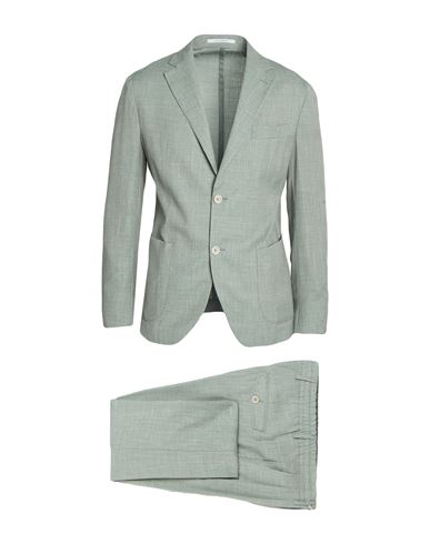 Eleventy Man Suit Sage Green Size 46 Wool, Silk, Linen